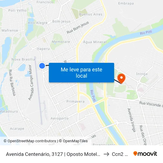 Avenida Centenário, 3127 | Oposto Motel Baobás to Ccn2 Ufpi map