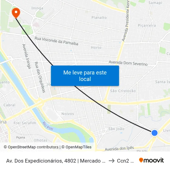 Av. Dos Expedicionários, 4802 | Mercado Do Peixe to Ccn2 Ufpi map