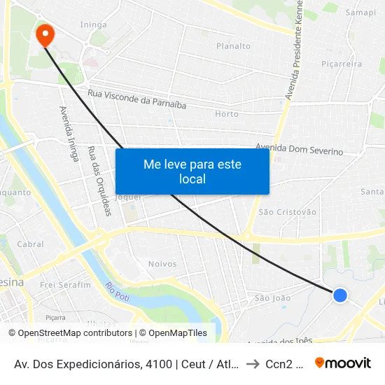 Av. Dos Expedicionários, 4100 | Ceut / Atlantic City to Ccn2 Ufpi map