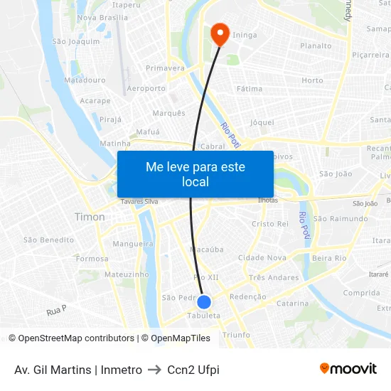 Av. Gil Martins | Inmetro to Ccn2 Ufpi map
