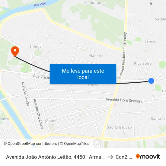 Avenida João Antônio Leitão, 4450 | Armazém Paraíba to Ccn2 Ufpi map