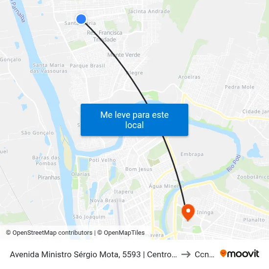 Avenida Ministro Sérgio Mota, 5593 | Centro De Produção Do Pq. Wall Ferraz to Ccn2 Ufpi map