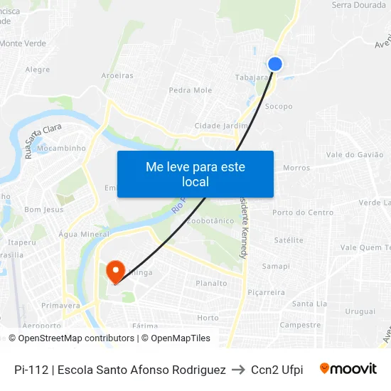 Pi-112 | Escola Santo Afonso Rodriguez to Ccn2 Ufpi map