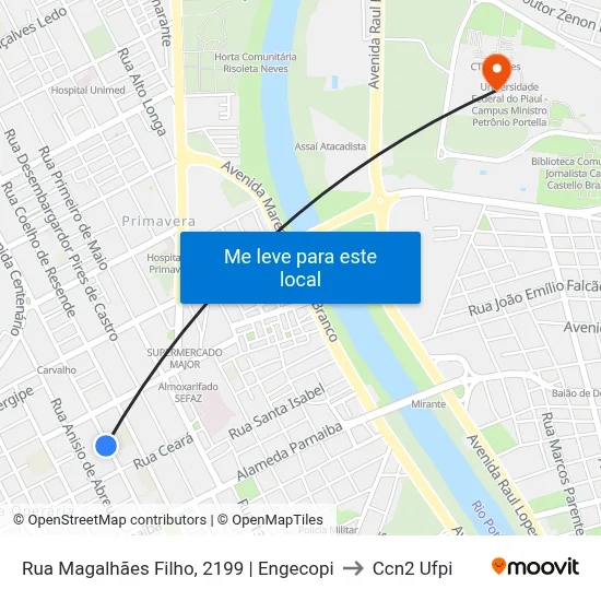 Rua Magalhães Filho, 2199 | Engecopi to Ccn2 Ufpi map