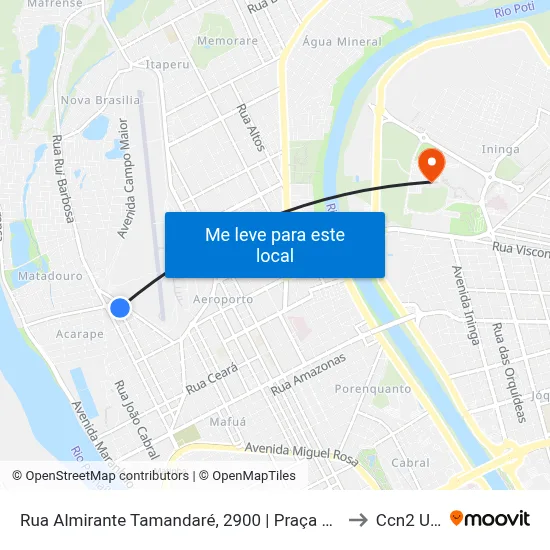 Rua Almirante Tamandaré, 2900 | Praça Do Gari to Ccn2 Ufpi map
