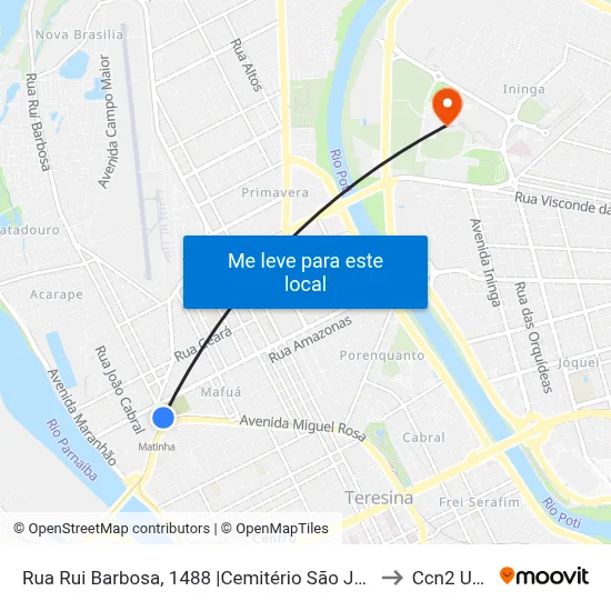Rua Rui Barbosa, 1488 |Cemitério São José to Ccn2 Ufpi map
