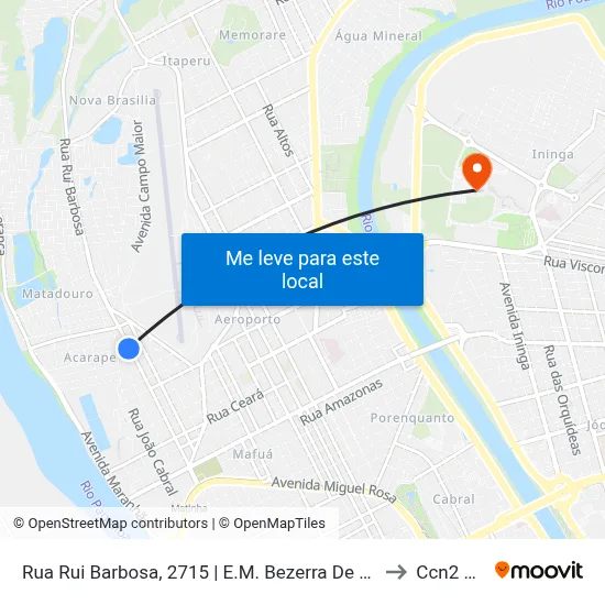 Rua Rui Barbosa, 2715 | E.M. Bezerra De Menezes to Ccn2 Ufpi map