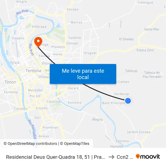 Residencial Deus Quer-Quadra 18, 51 | Praça Do Deus Quer to Ccn2 Ufpi map