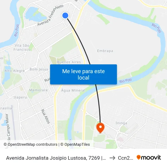 Avenida Jornalista Josipio Lustosa, 7269 |Ginásio Pato Preto to Ccn2 Ufpi map