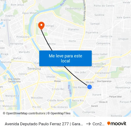 Avenida Deputado Paulo Ferraz 277 | Garagem São Cristóvão to Ccn2 Ufpi map