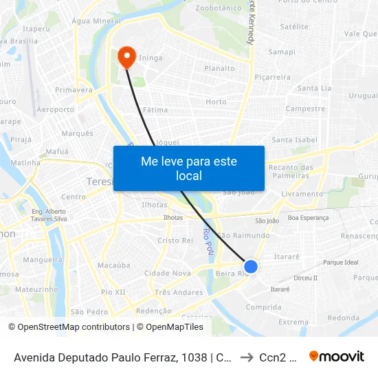 Avenida Deputado Paulo Ferraz, 1038 | Cn Motos to Ccn2 Ufpi map