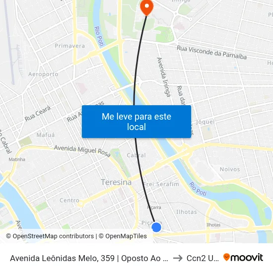 Avenida Leônidas Melo, 359 | Oposto Ao Hti Sul to Ccn2 Ufpi map