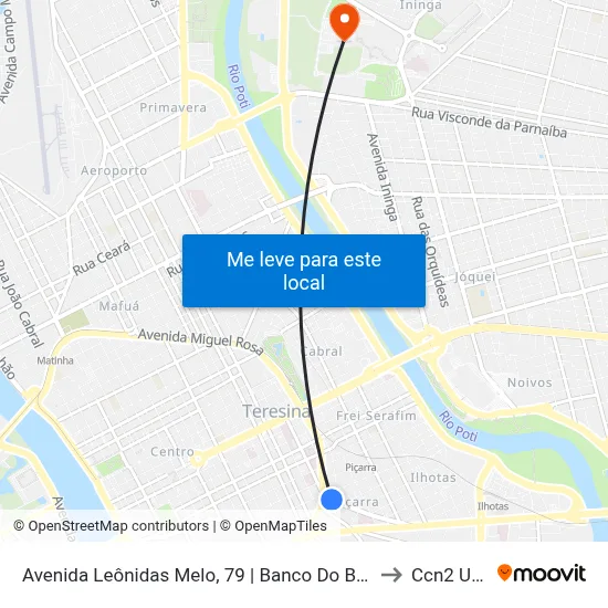 Avenida Leônidas Melo, 79 | Banco Do Brasil to Ccn2 Ufpi map