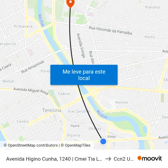 Avenida Higino Cunha, 1240 | Cmei Tia Lygia to Ccn2 Ufpi map