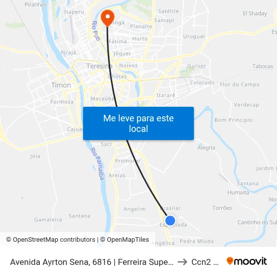 Avenida Ayrton Sena, 6816 | Ferreira Supermercado to Ccn2 Ufpi map