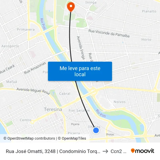 Rua José Omatti, 3248 | Condomínio Torquato Neto to Ccn2 Ufpi map