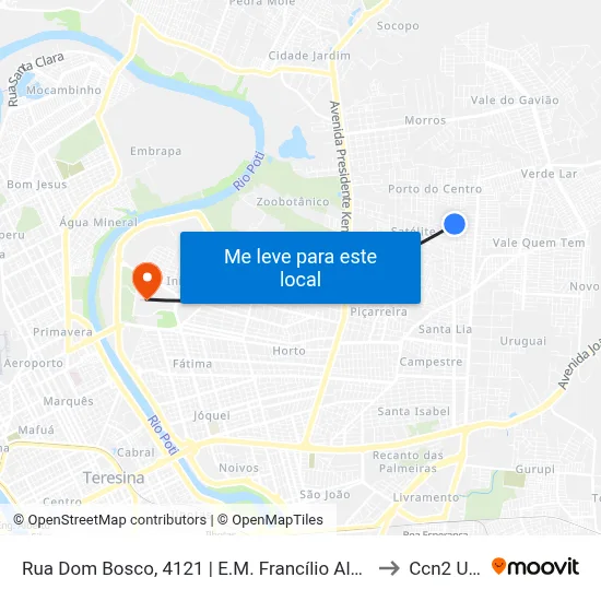 Rua Dom Bosco, 4121 | E.M. Francílio Almeida to Ccn2 Ufpi map