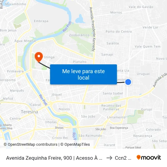 Avenida Zequinha Freire, 900 | Acesso À Novafapi to Ccn2 Ufpi map
