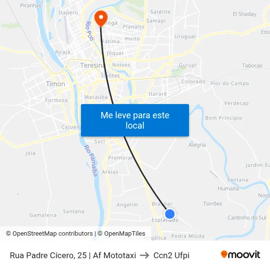 Rua Padre Cícero, 25 | Af Mototaxi to Ccn2 Ufpi map