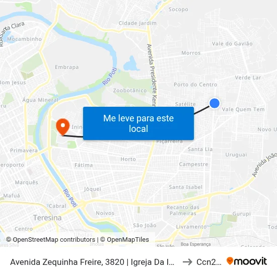 Avenida Zequinha Freire, 3820 | Igreja Da Imaculada Conceição to Ccn2 Ufpi map