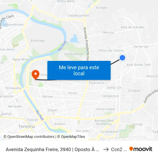 Avenida Zequinha Freire, 3940 | Oposto À Pizzaria Resende to Ccn2 Ufpi map