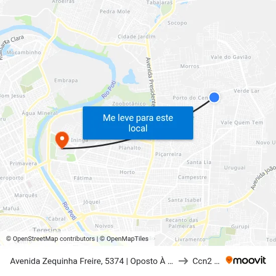 Avenida Zequinha Freire, 5374 | Oposto À Igreja Batista to Ccn2 Ufpi map