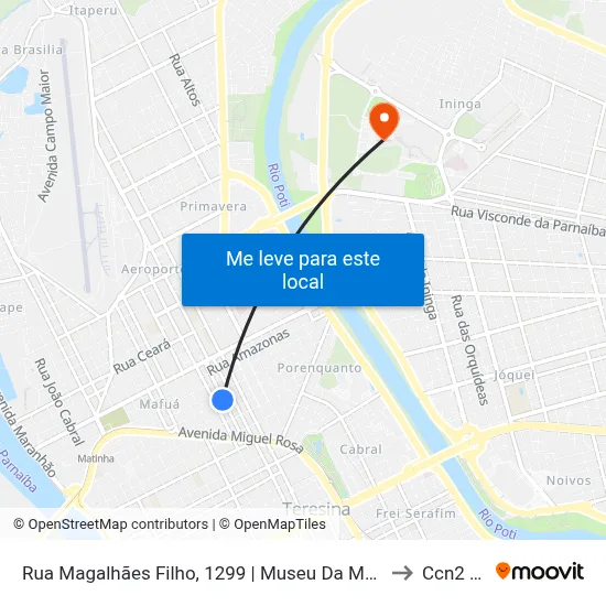 Rua Magalhães Filho, 1299 | Museu Da Maçonaria/ Hti to Ccn2 Ufpi map