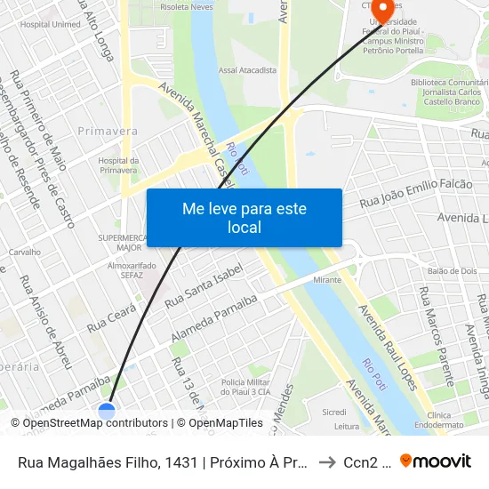 Rua Magalhães Filho, 1431 | Próximo À Praça Do Marquês to Ccn2 Ufpi map