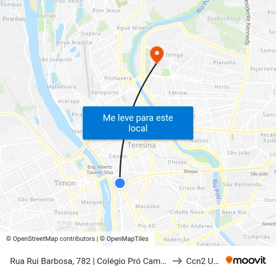 Rua Rui Barbosa, 782 | Colégio Pró Campus to Ccn2 Ufpi map