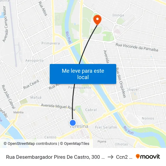 Rua Desembargador Pires De Castro, 300 | Udi 24 Horas to Ccn2 Ufpi map