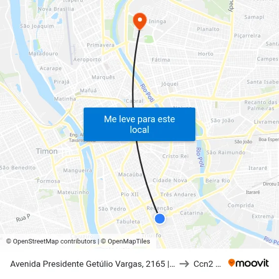 Avenida Presidente Getúlio Vargas, 2165 | Lord Hotel to Ccn2 Ufpi map