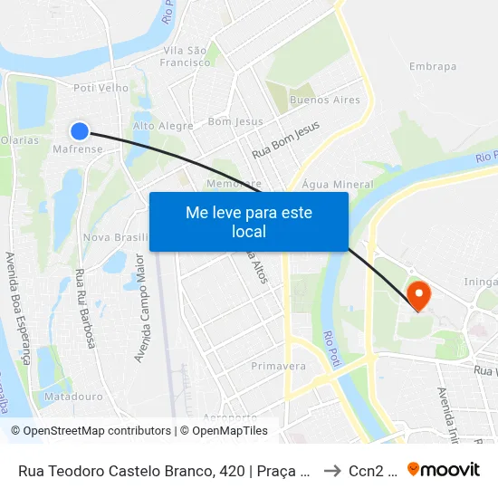 Rua Teodoro Castelo Branco, 420 | Praça Princesa Isabel to Ccn2 Ufpi map