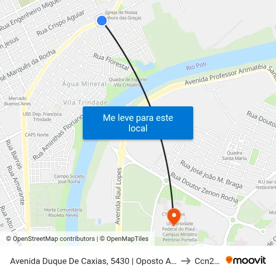 Avenida Duque De Caxias, 5430 | Oposto Aos Apartamentos to Ccn2 Ufpi map