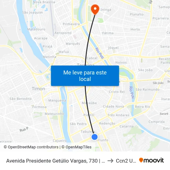 Avenida Presidente Getúlio Vargas, 730 | Chesf to Ccn2 Ufpi map