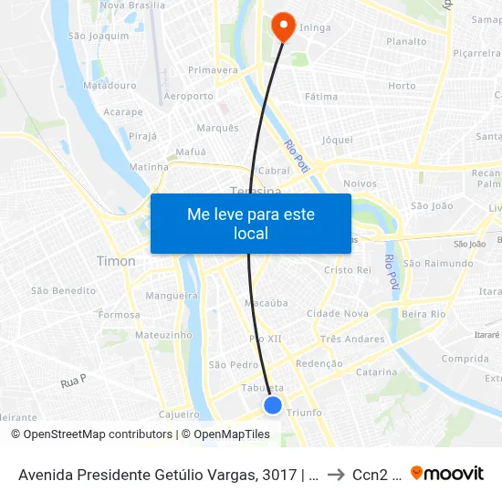 Avenida Presidente Getúlio Vargas, 3017 | Oposto À Chesf to Ccn2 Ufpi map