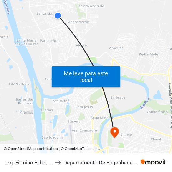 Pq. Firmino Filho, 855 | Quadra C to Departamento De Engenharia De Produção - Ct - Ufpi map