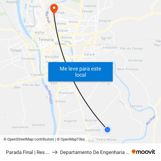 Parada Final | Res. Torquato Neto to Departamento De Engenharia De Produção - Ct - Ufpi map