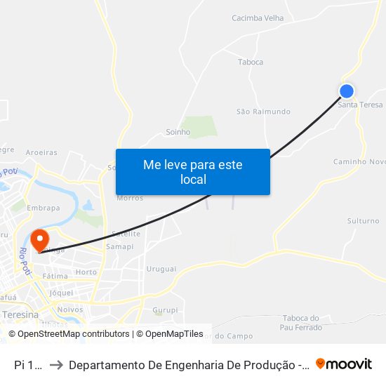 Pi 113 to Departamento De Engenharia De Produção - Ct - Ufpi map