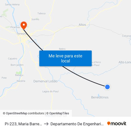 Pi-223, Maria Barreira Sentido Altos to Departamento De Engenharia De Produção - Ct - Ufpi map