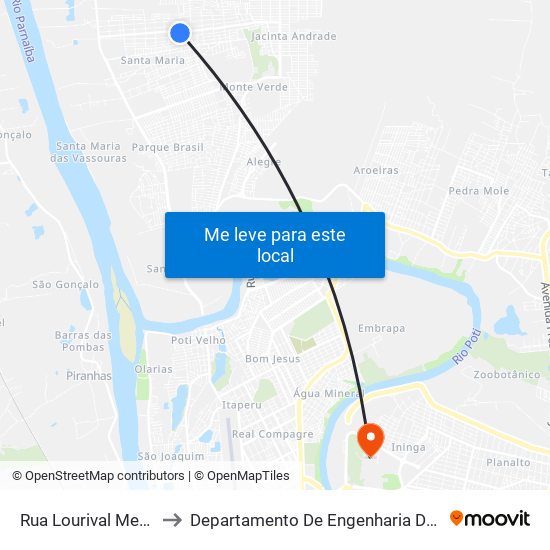 Rua Lourival Mesquita, 2489 to Departamento De Engenharia De Produção - Ct - Ufpi map