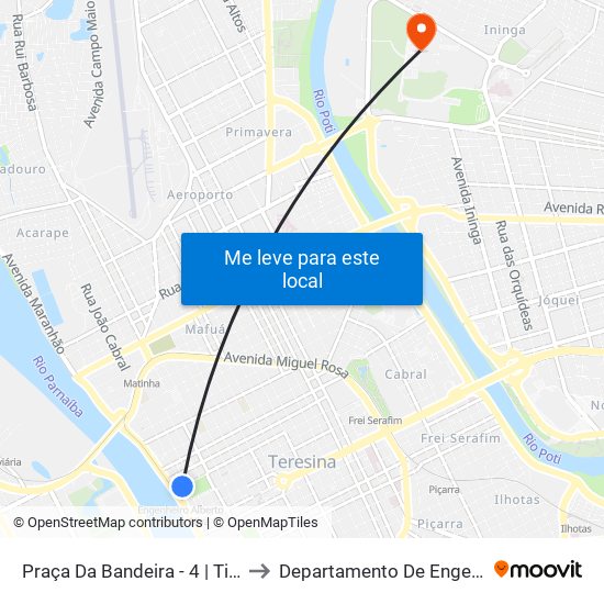 Praça Da Bandeira - 4 | Timon, Redenção E Três Andares to Departamento De Engenharia De Produção - Ct - Ufpi map