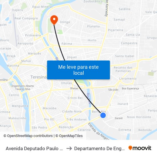 Avenida Deputado Paulo Ferraz, 124| Conj. Tancredo Neves to Departamento De Engenharia De Produção - Ct - Ufpi map