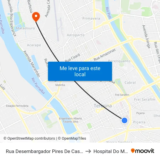 Rua Desembargador Pires De Castro, 725 | Semduh to Hospital Do Matadouro map
