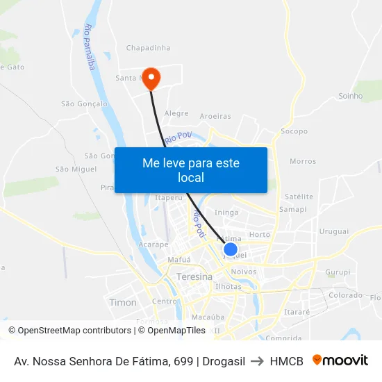 Av. Nossa Senhora De Fátima, 699 | Drogasil to HMCB map