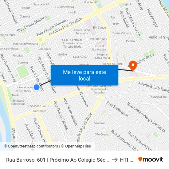 Rua Barroso, 601 | Próximo Ao Colégio Séculos to HTI Sul map