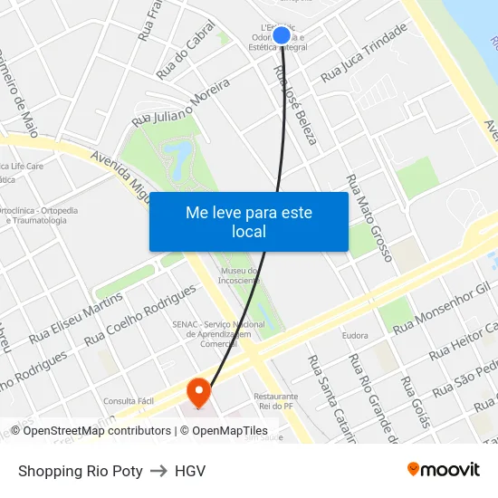Shopping Rio Poty to HGV map