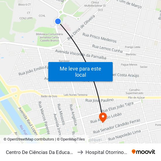 Centro De Ciências Da Educação - Cce 01| Acesso Hu to Hospital Otorrinos -Medical Leste map