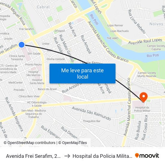 Avenida Frei Serafim, 2492 | Hgv to Hospital da Policia Militar do Piaui map