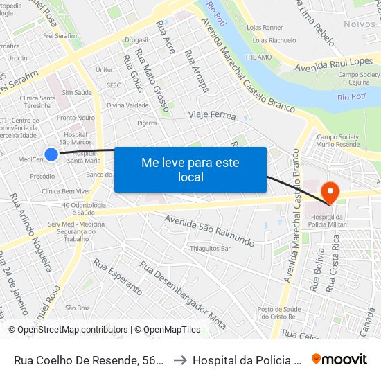 Rua Coelho De Resende, 567 | Modelo Lanches to Hospital da Policia Militar do Piaui map