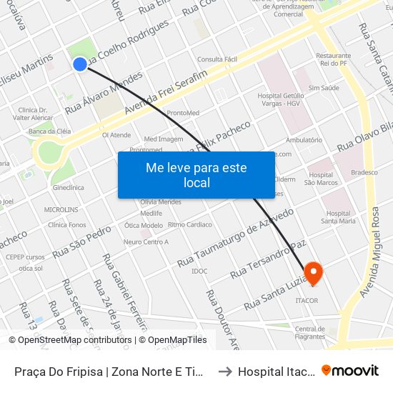 Praça Do Fripisa | Zona Norte E Timon to Hospital Itacor map